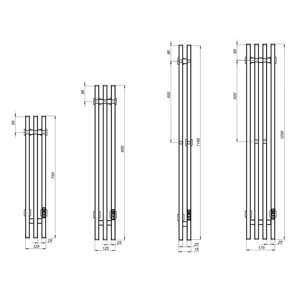 Полотенцесушитель Пэк сп Вектор кв 4 120х15 оружейная сталь ВГП
